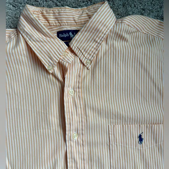 Ralph Lauren Men's Yellow Striped Shirt XL 100% cotton - Picture 2 of 7